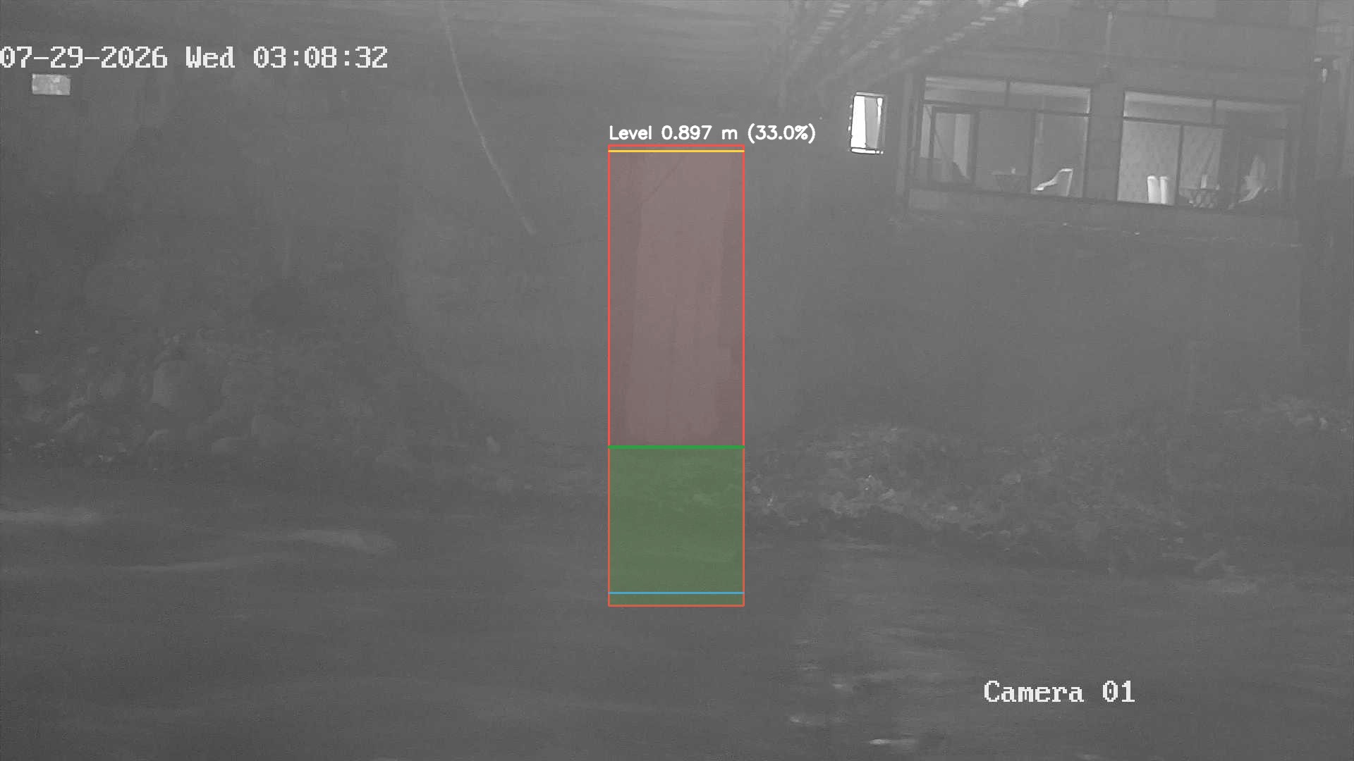Latest frame with detected water level
