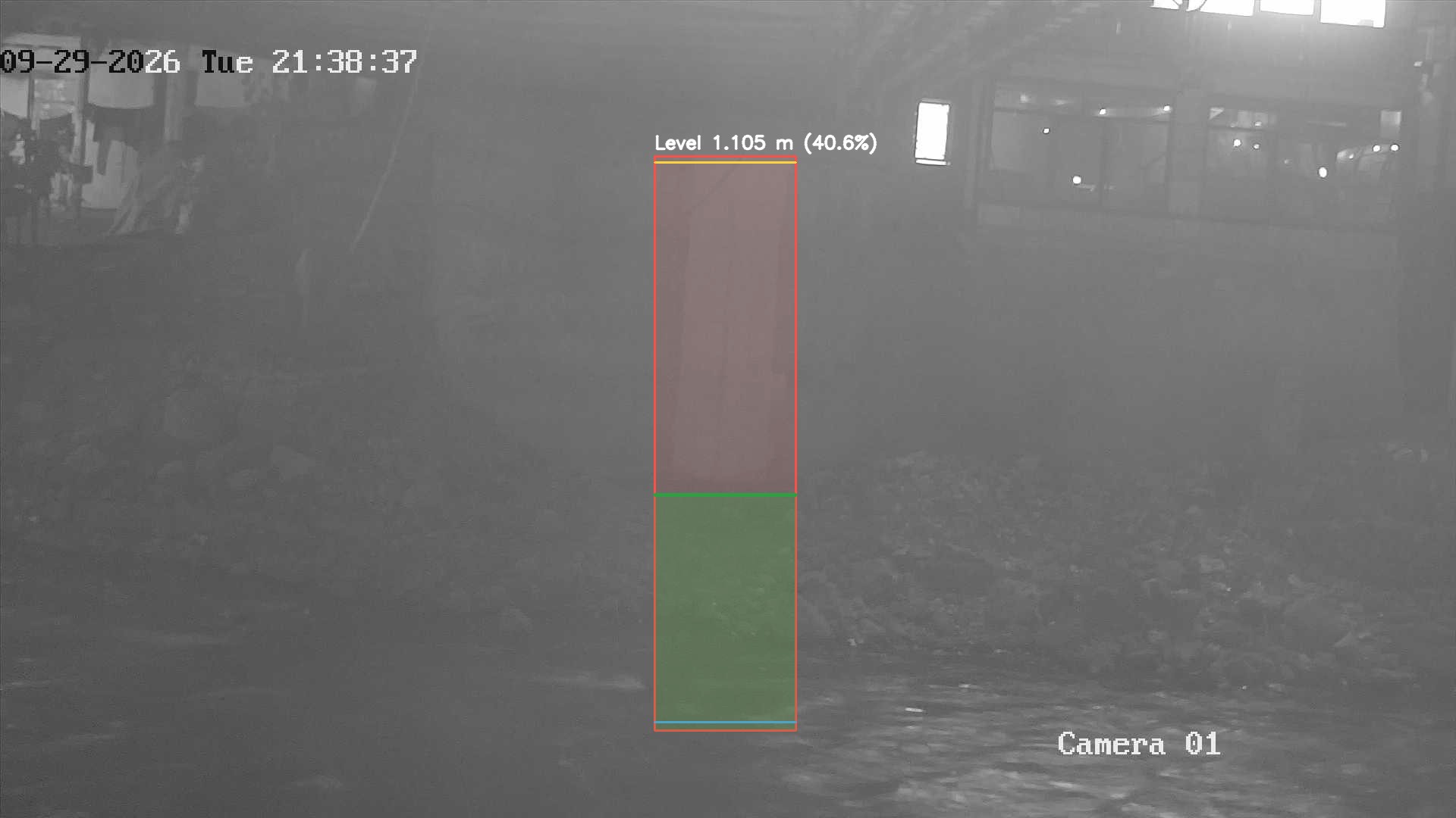 Latest frame with detected water level