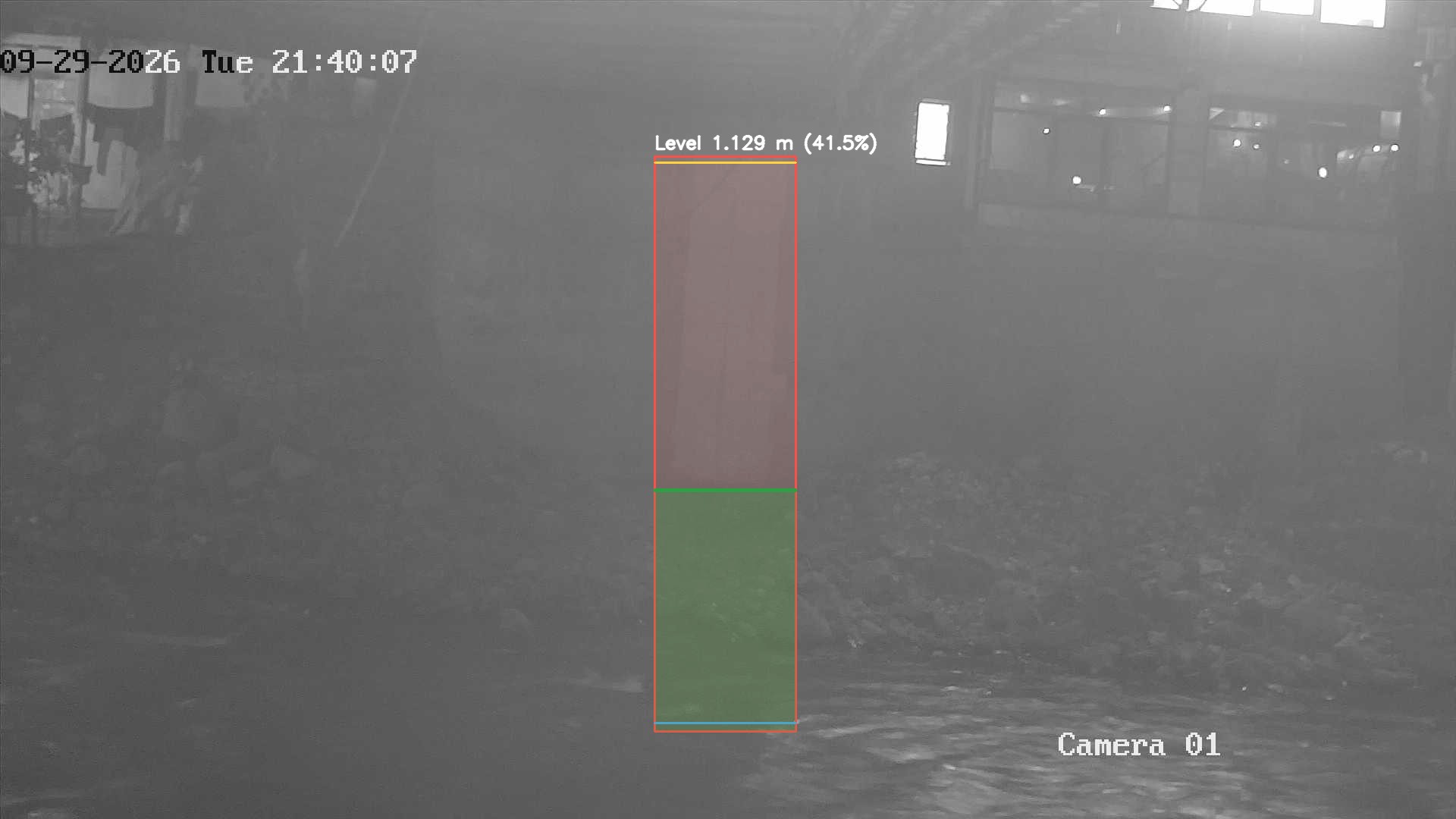 Latest frame with detected water level