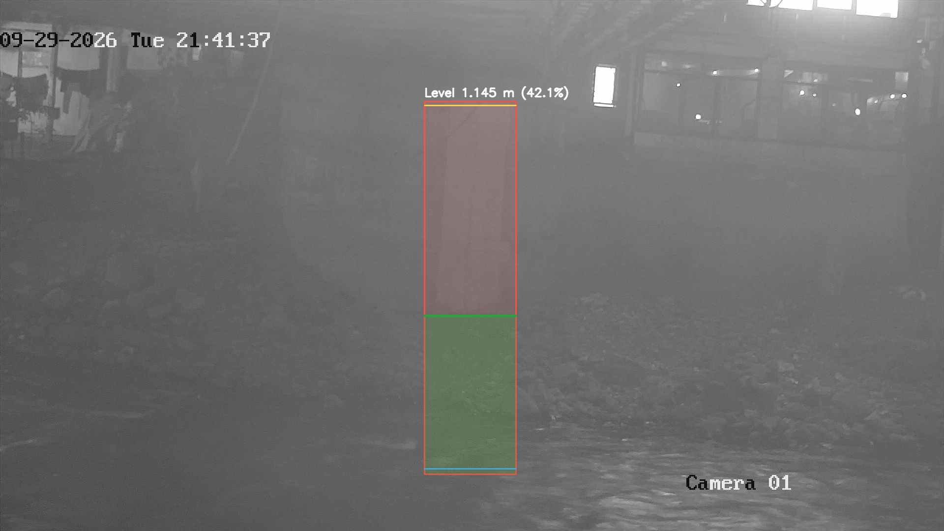 Latest frame with detected water level