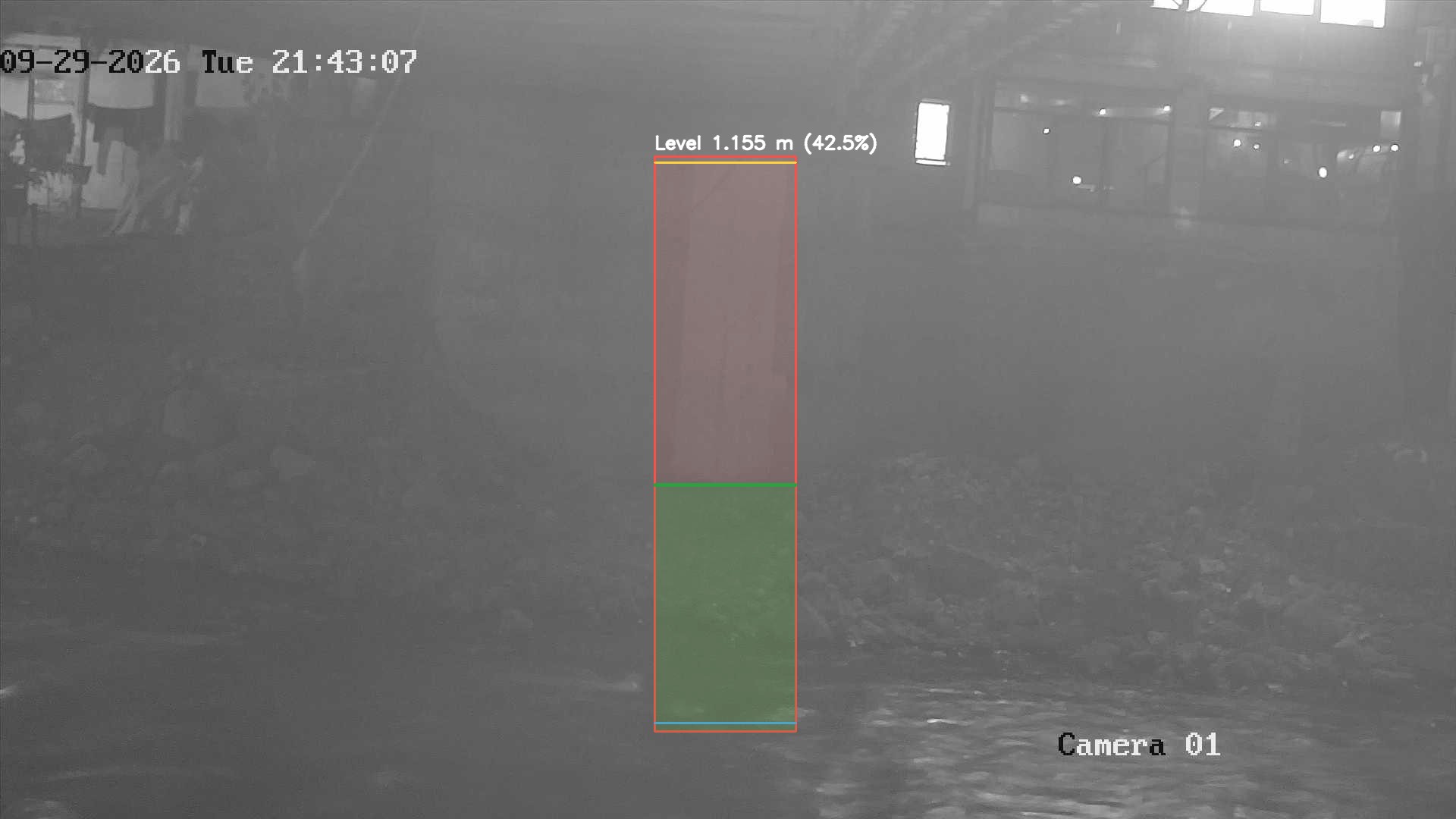 Latest frame with detected water level