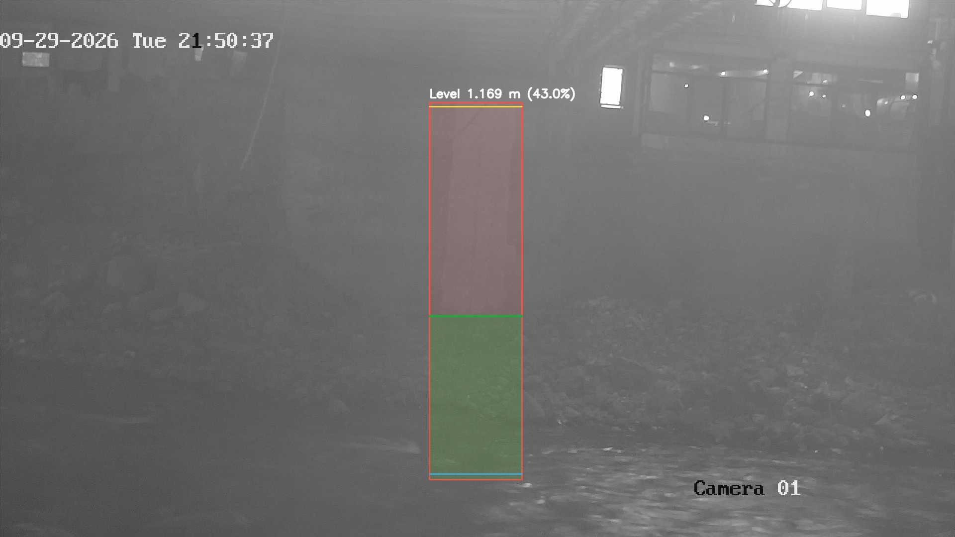 Latest frame with detected water level