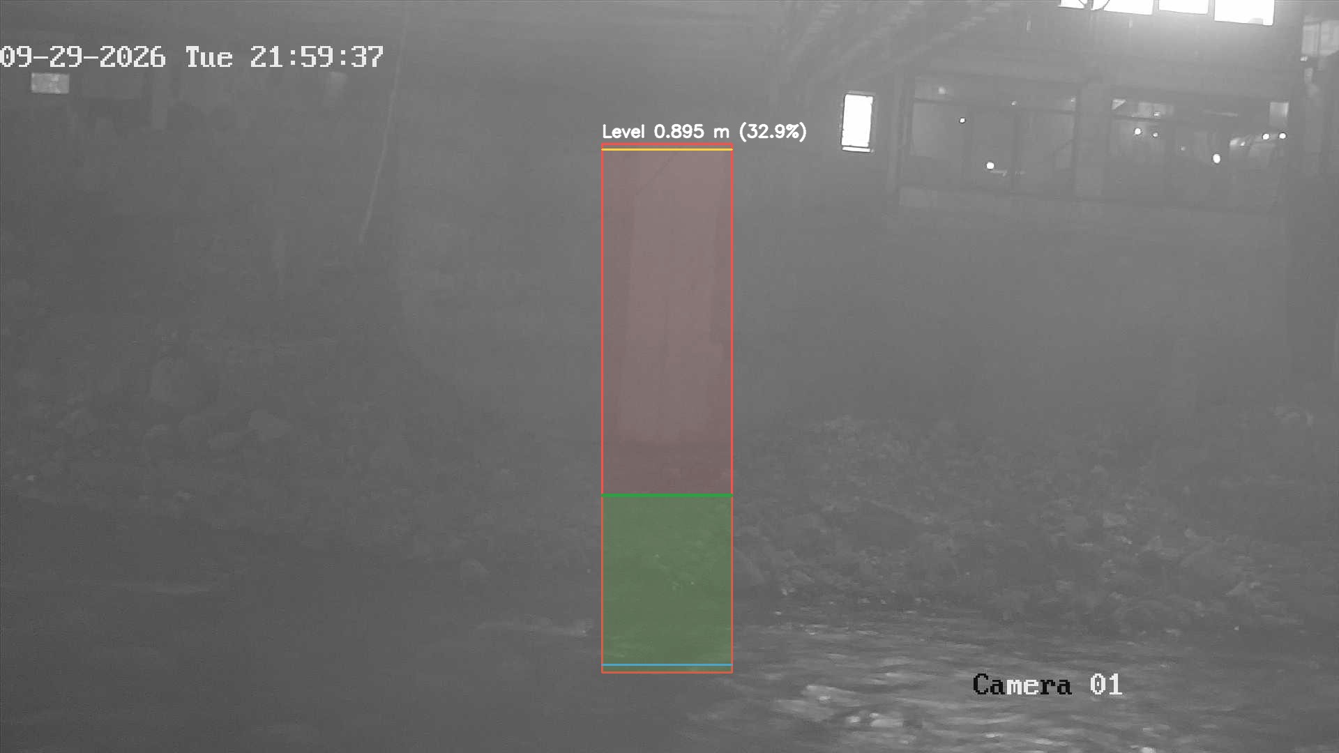 Latest frame with detected water level