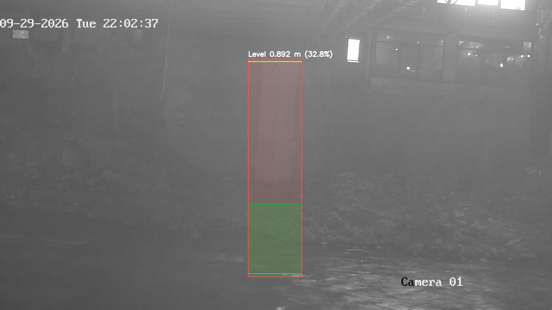 Latest frame with detected water level