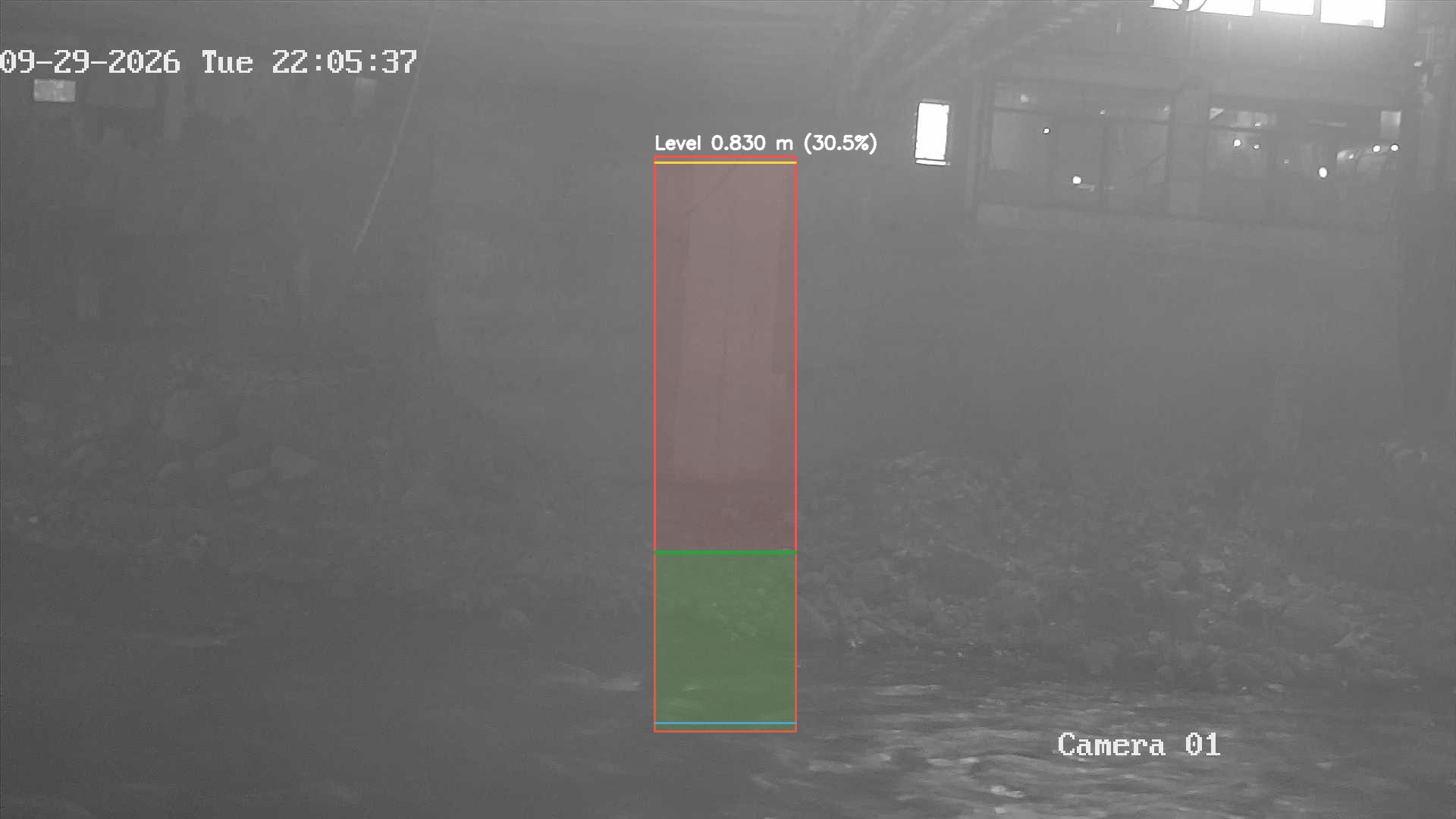 Latest frame with detected water level
