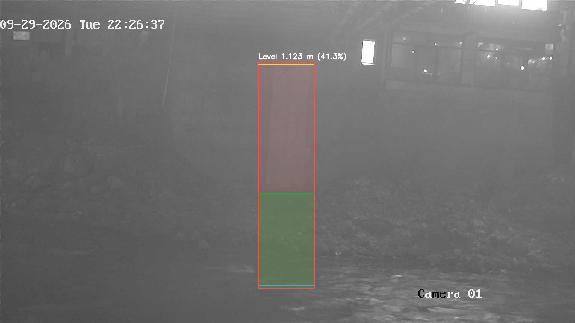 Latest frame with detected water level