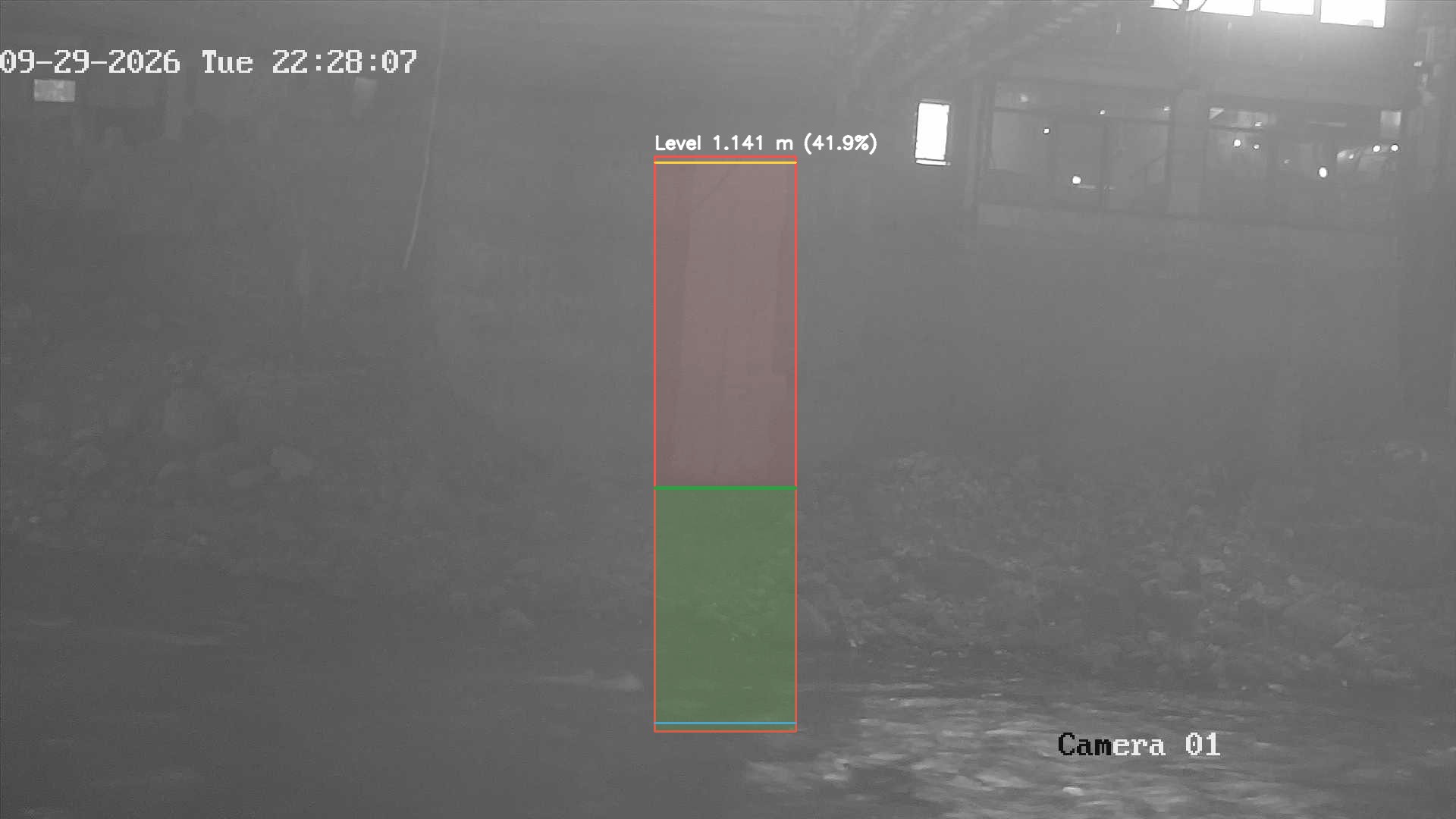 Latest frame with detected water level