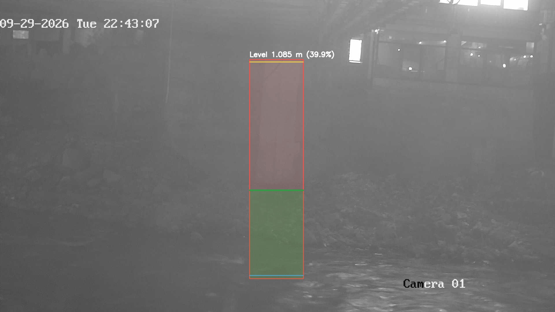 Latest frame with detected water level