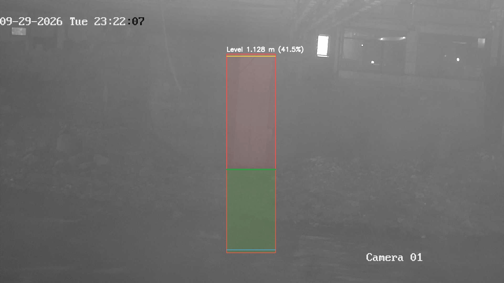 Latest frame with detected water level