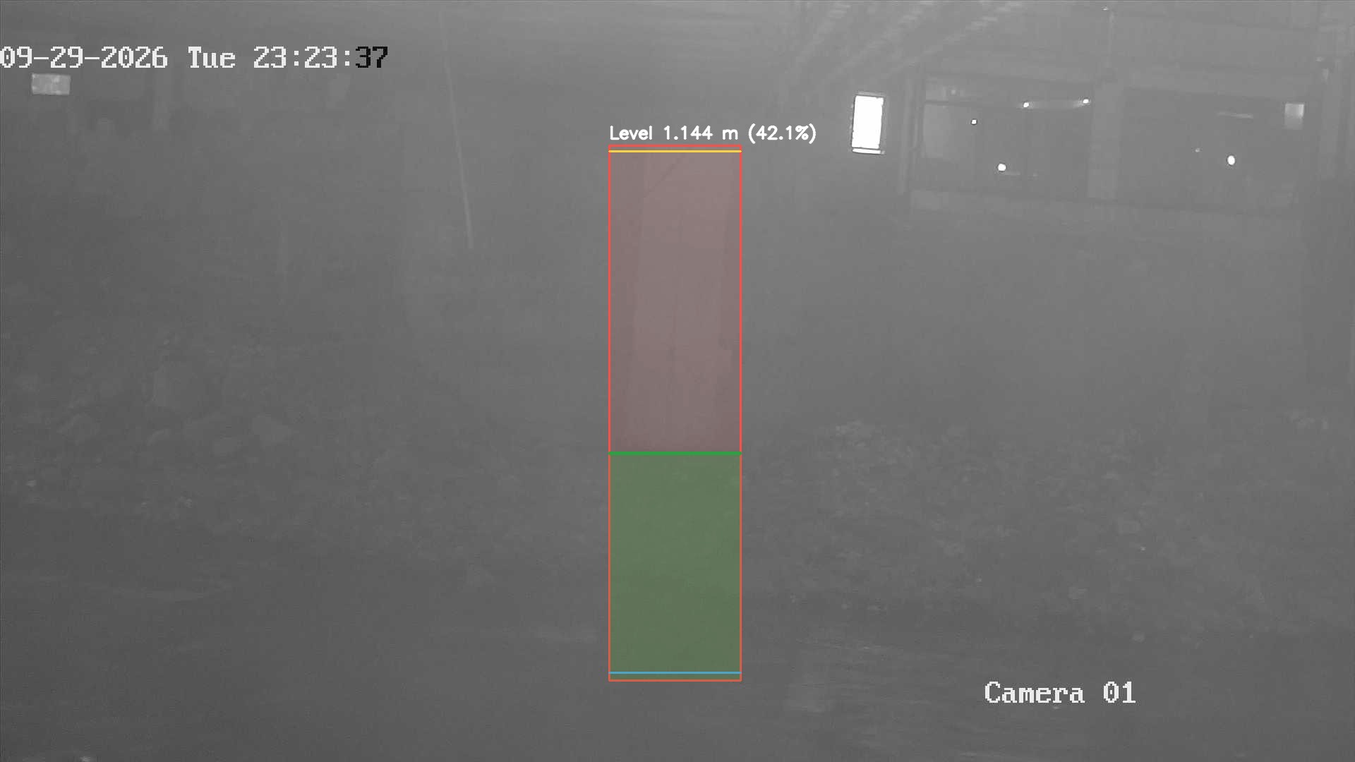 Latest frame with detected water level