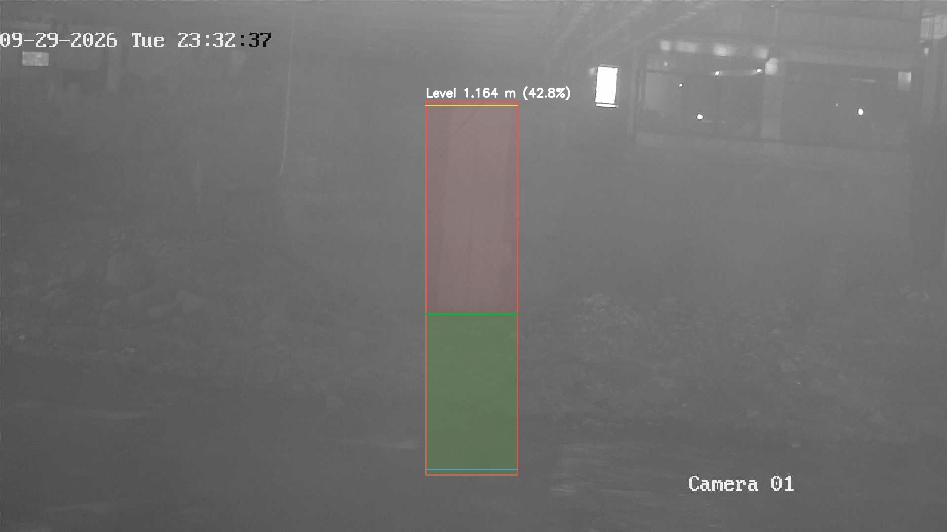 Latest frame with detected water level