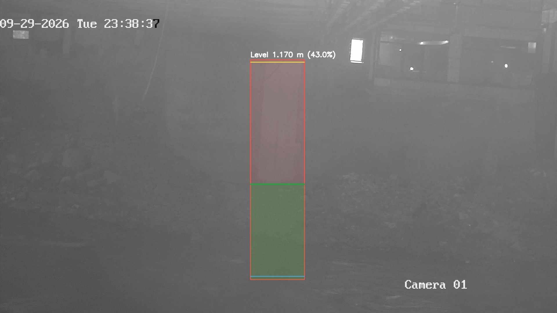 Latest frame with detected water level