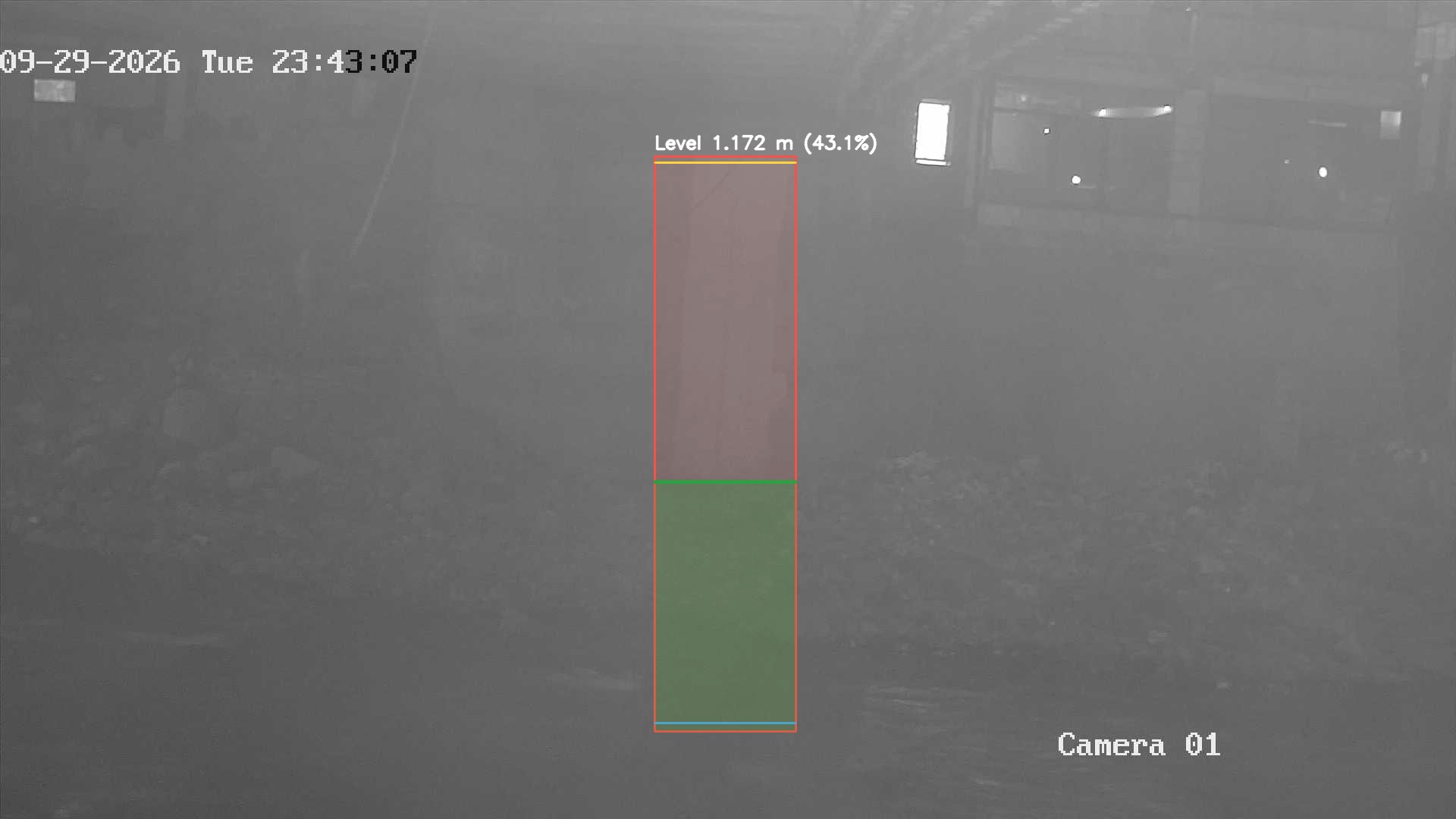 Latest frame with detected water level