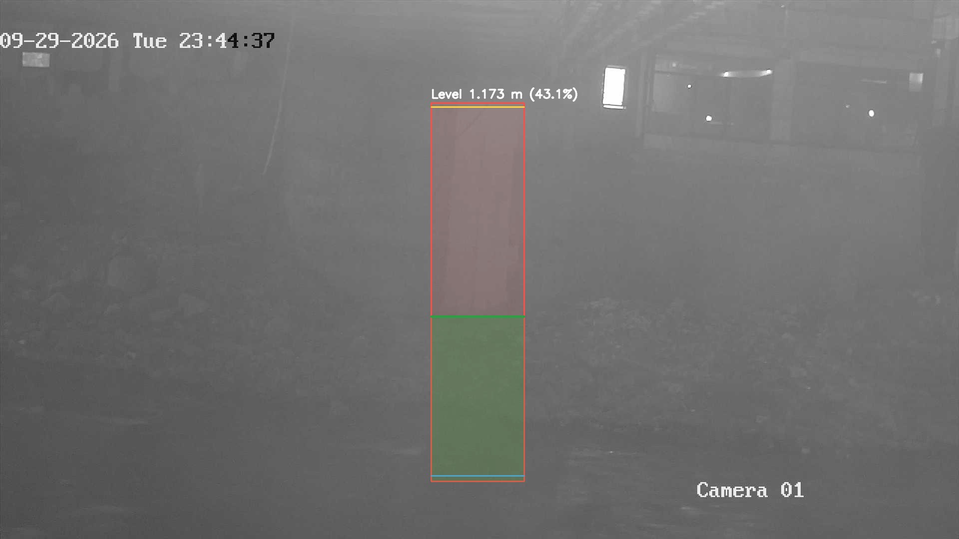 Latest frame with detected water level