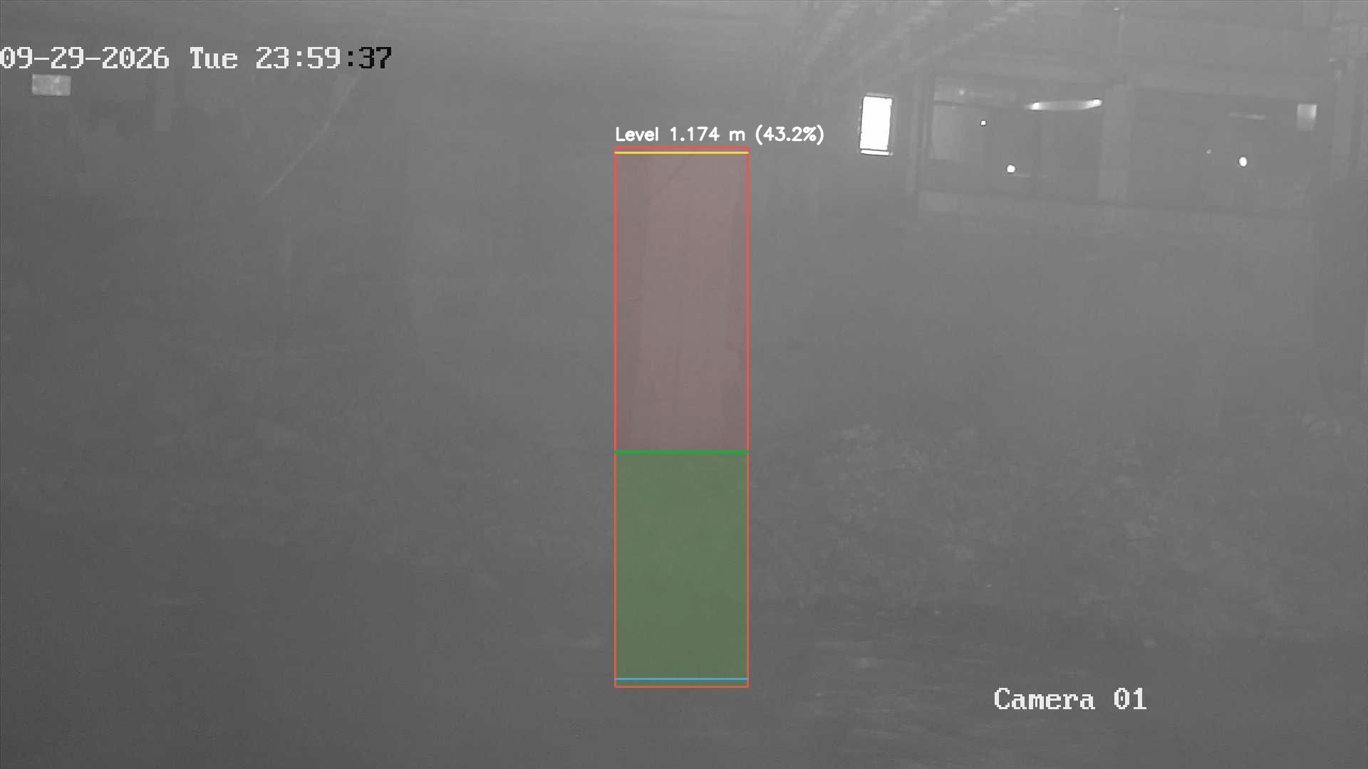 Latest frame with detected water level
