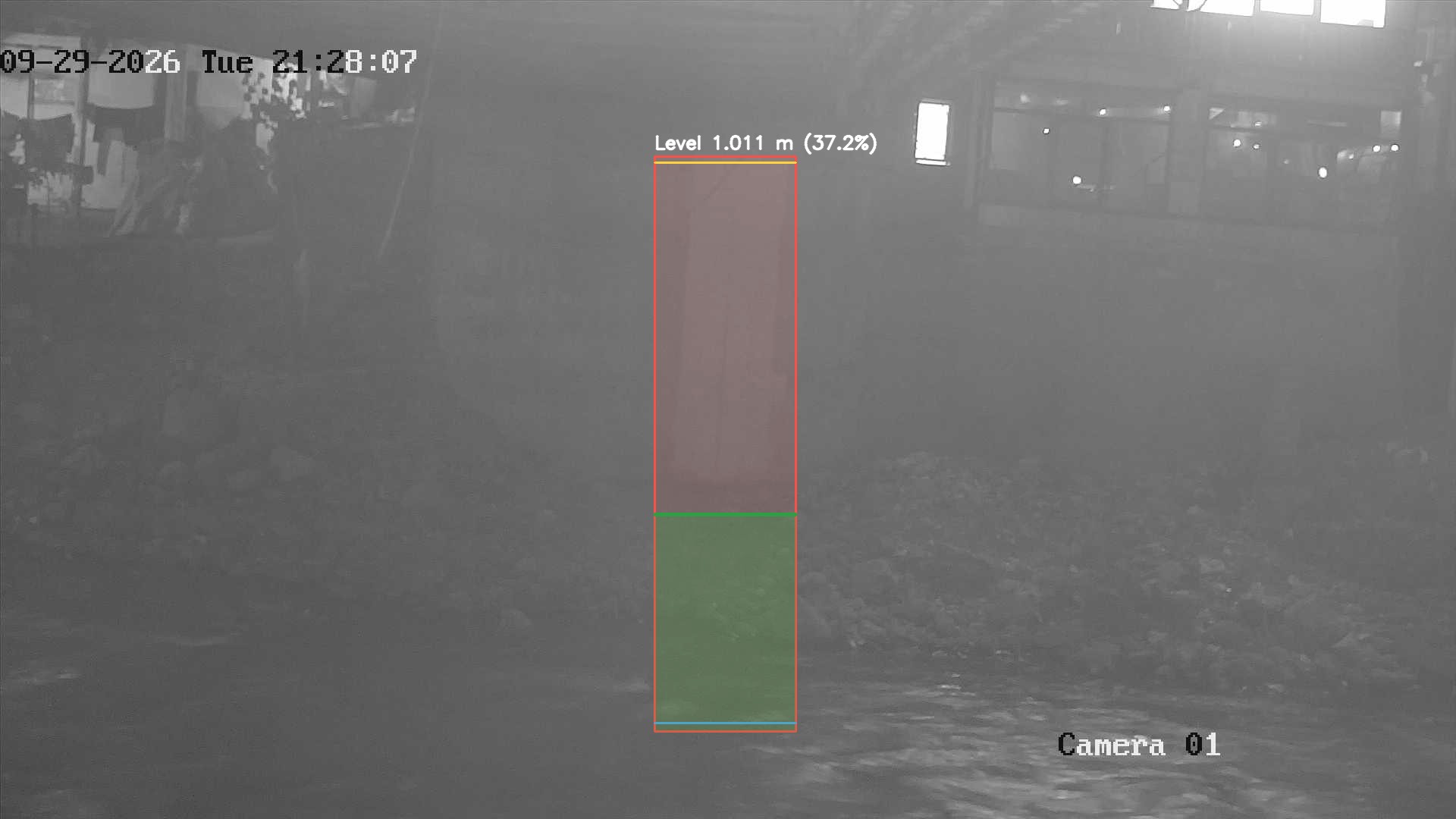 Latest frame with detected water level