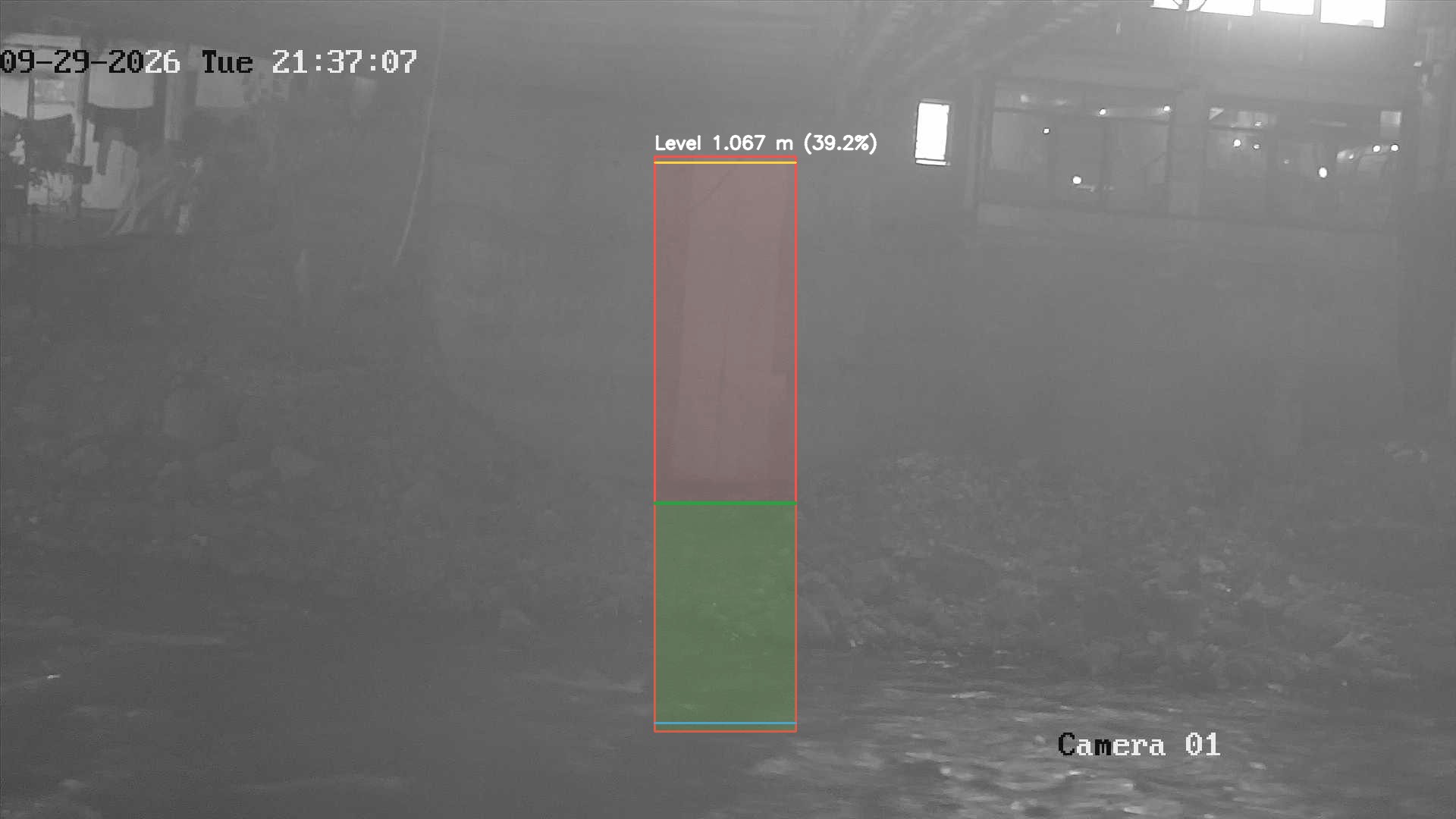 Latest frame with detected water level