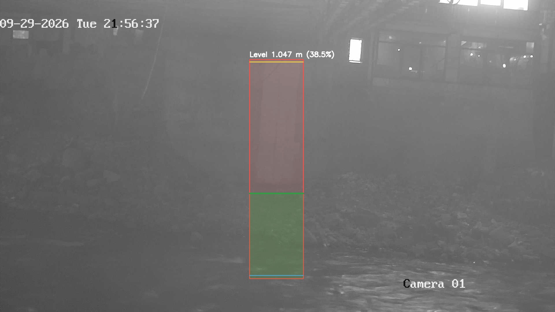 Latest frame with detected water level