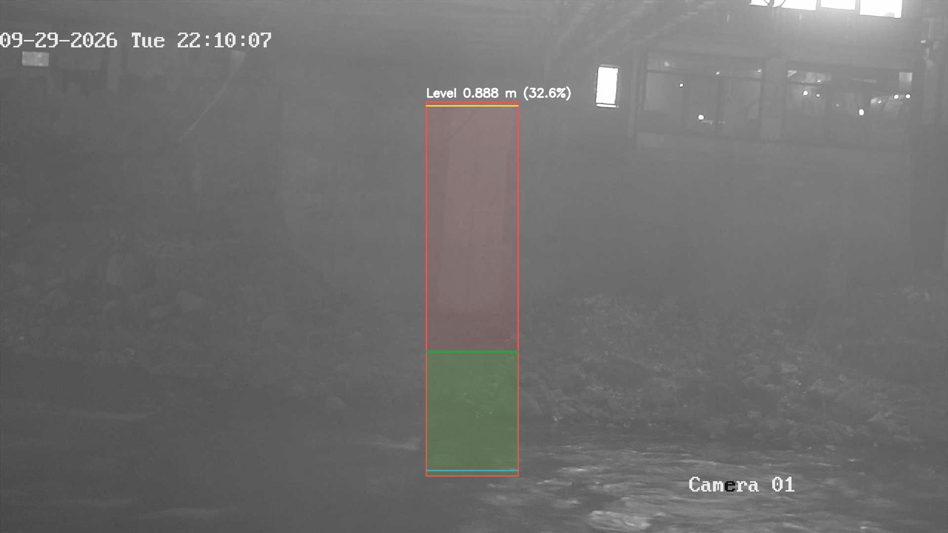 Latest frame with detected water level