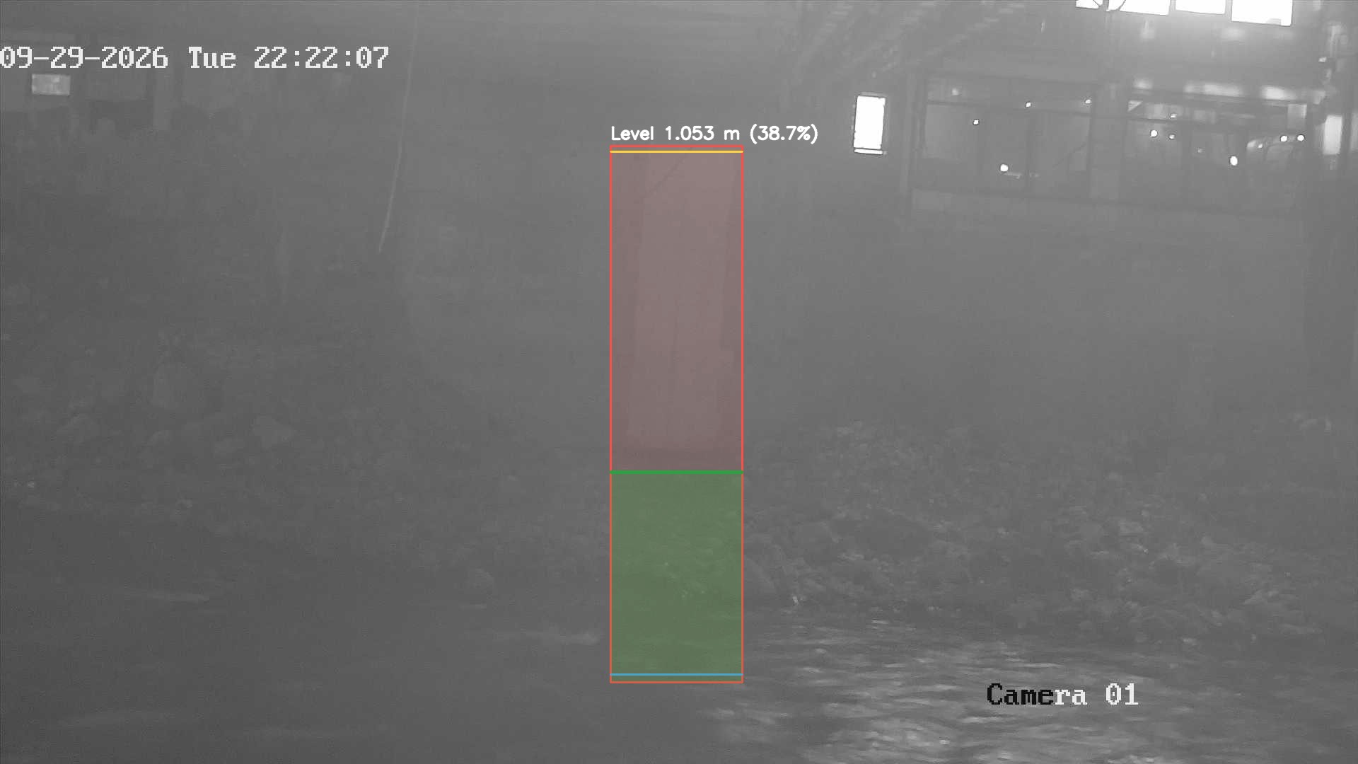 Latest frame with detected water level