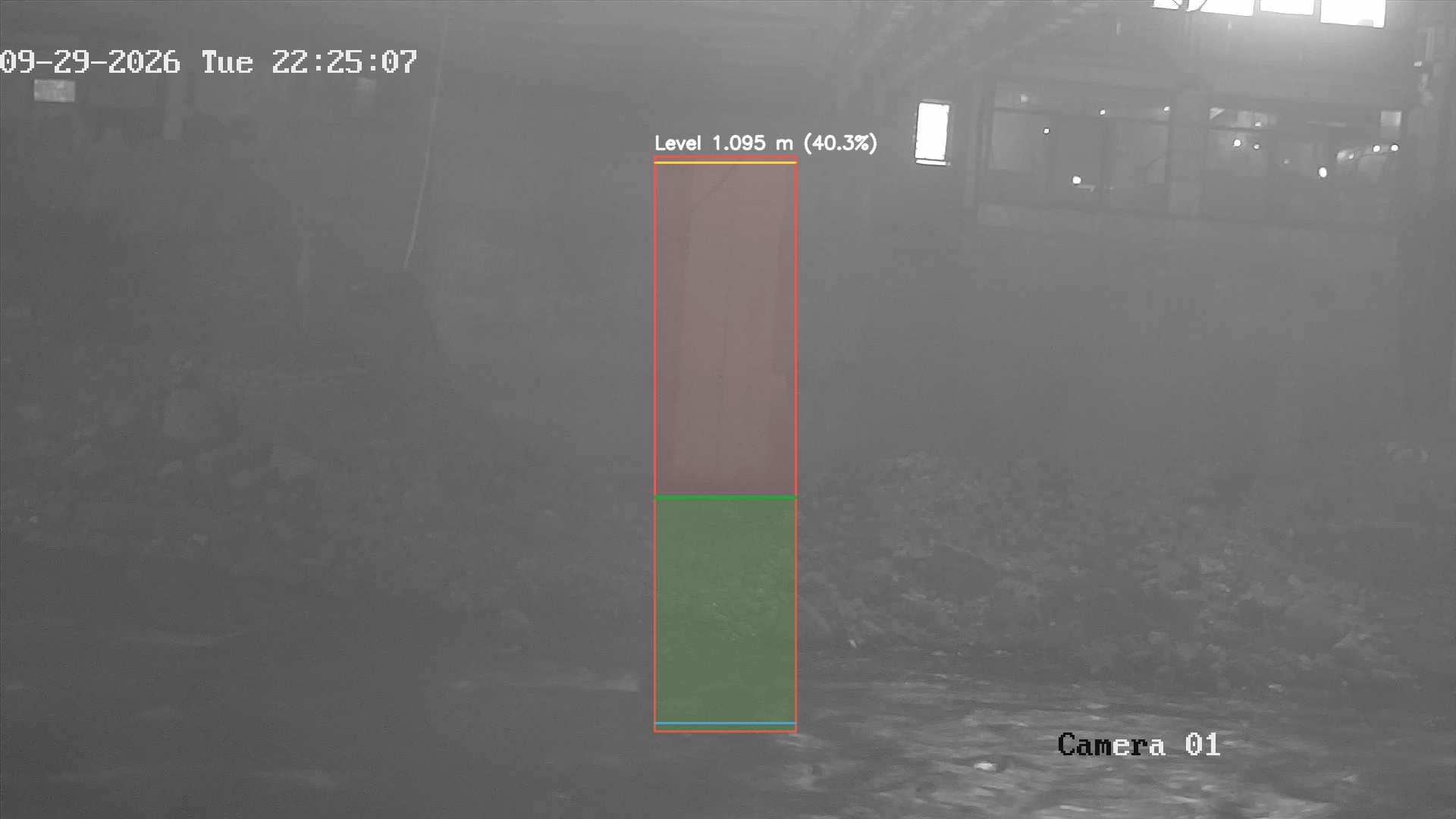 Latest frame with detected water level