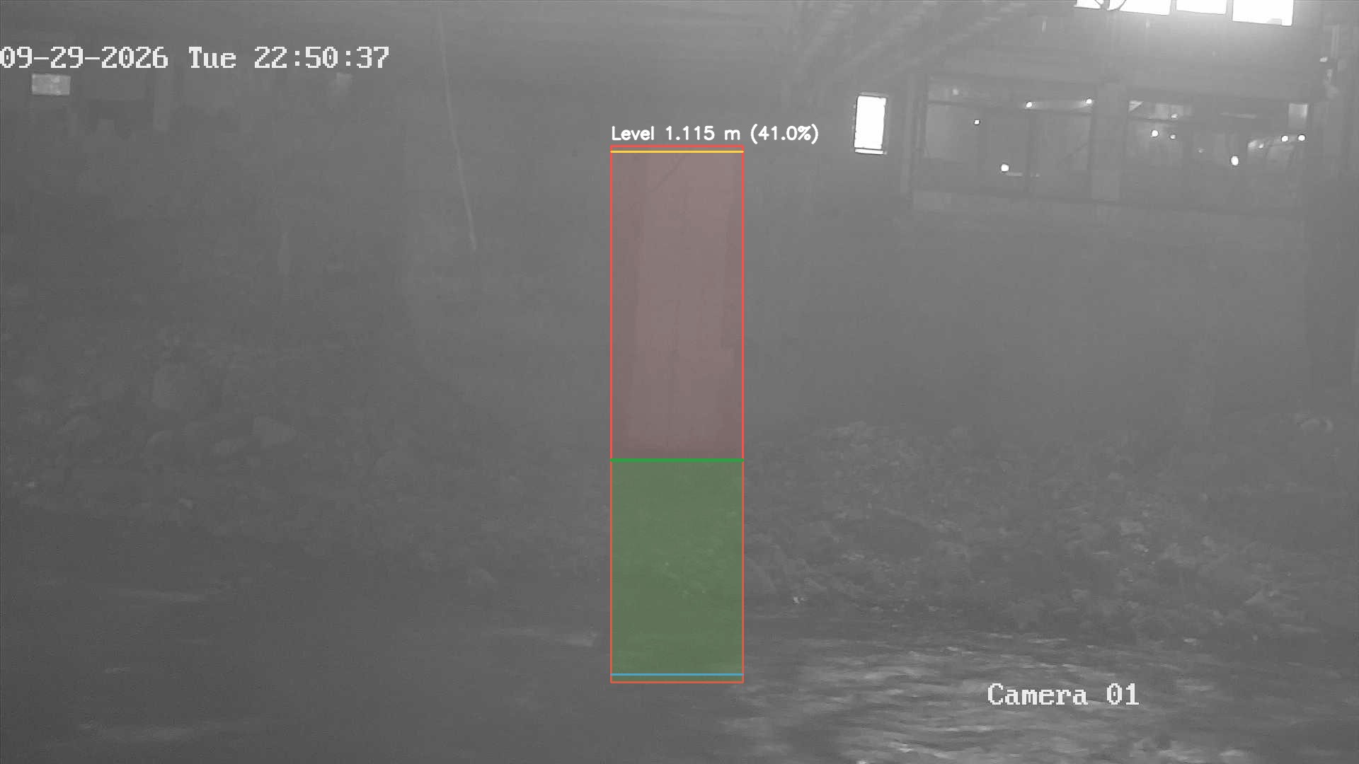 Latest frame with detected water level