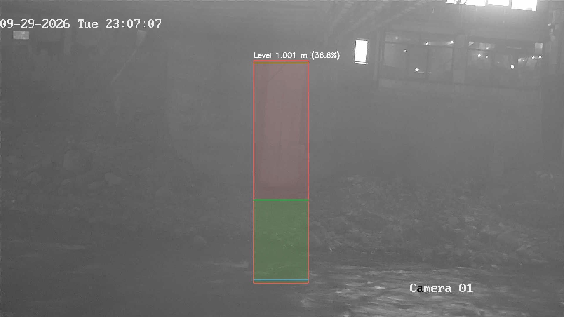 Latest frame with detected water level