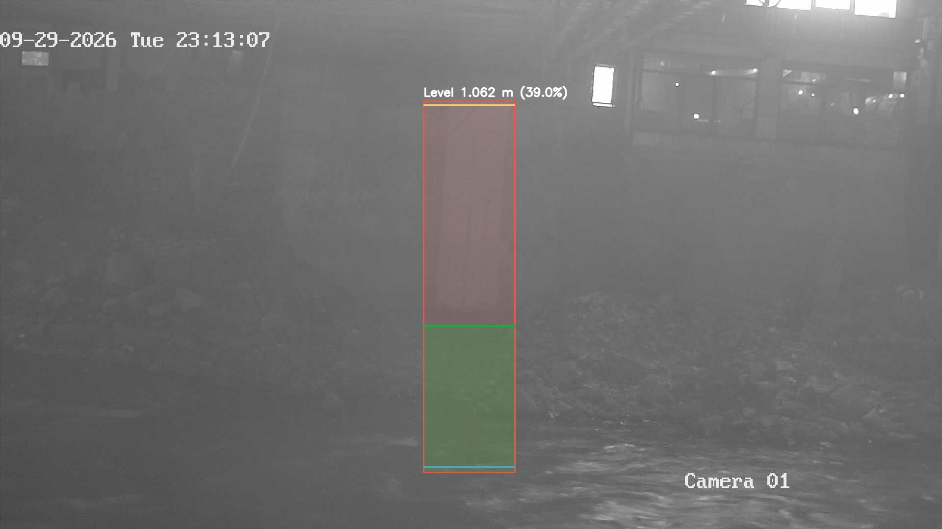 Latest frame with detected water level