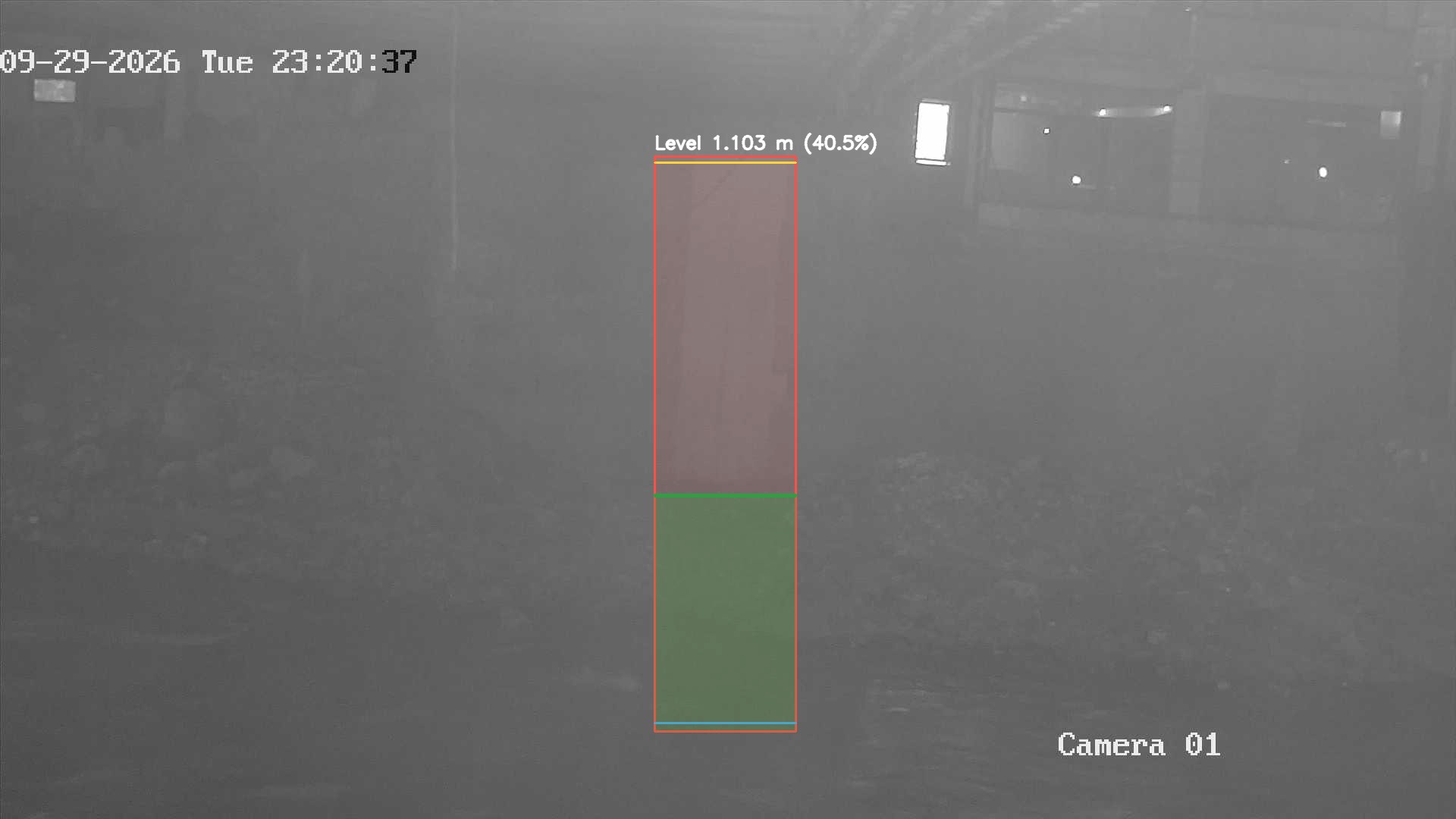 Latest frame with detected water level