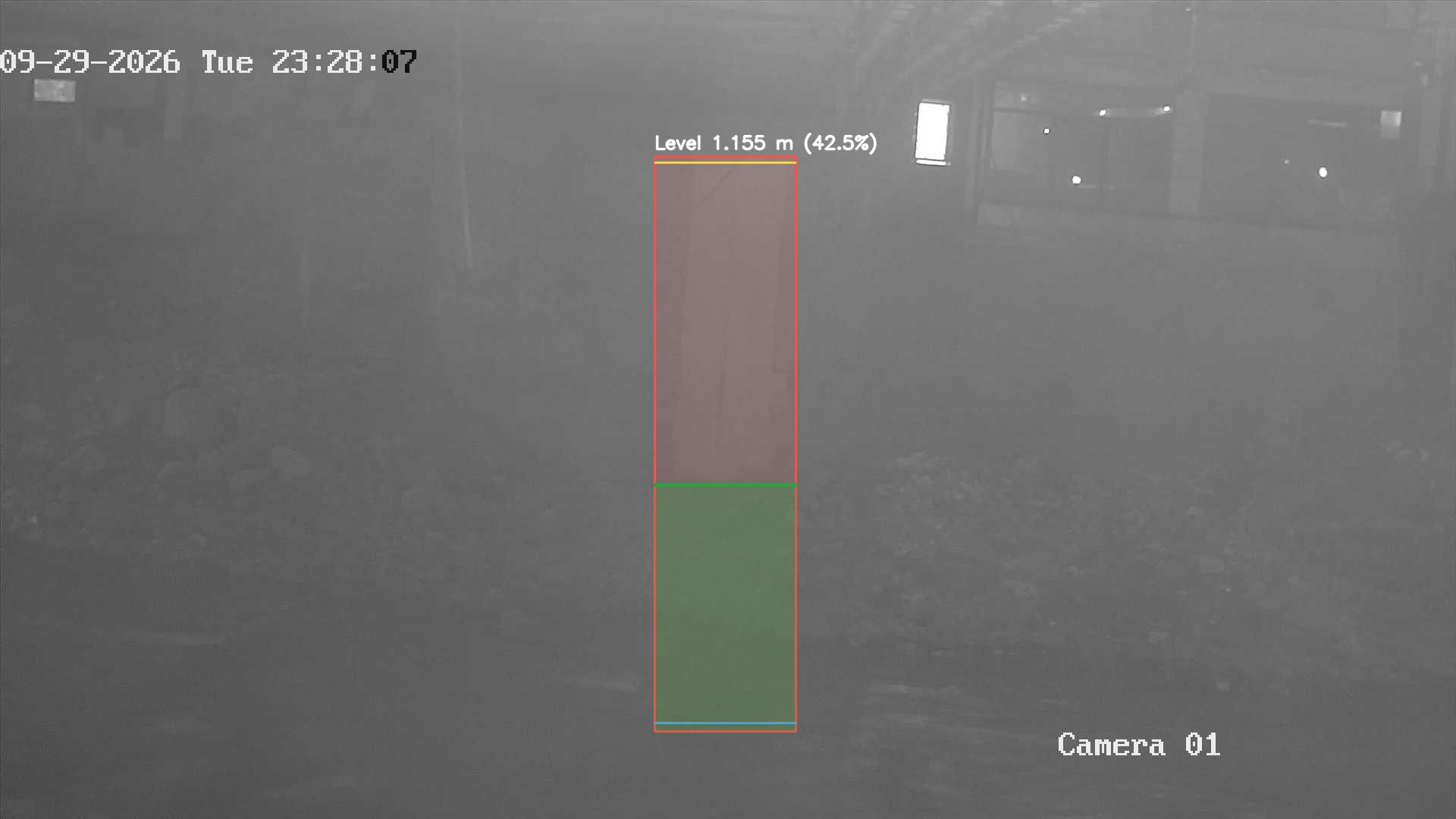 Latest frame with detected water level