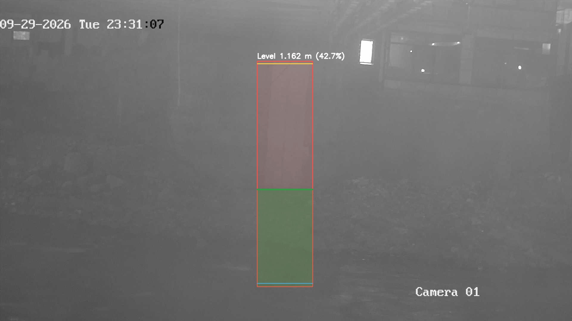 Latest frame with detected water level