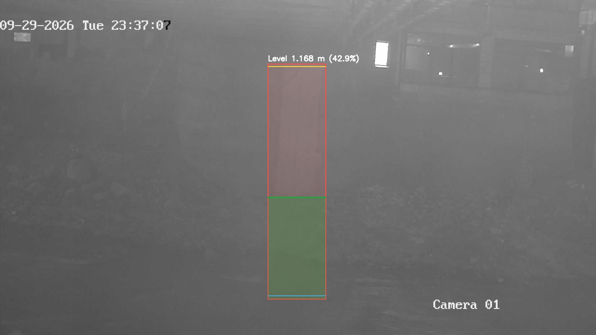 Latest frame with detected water level