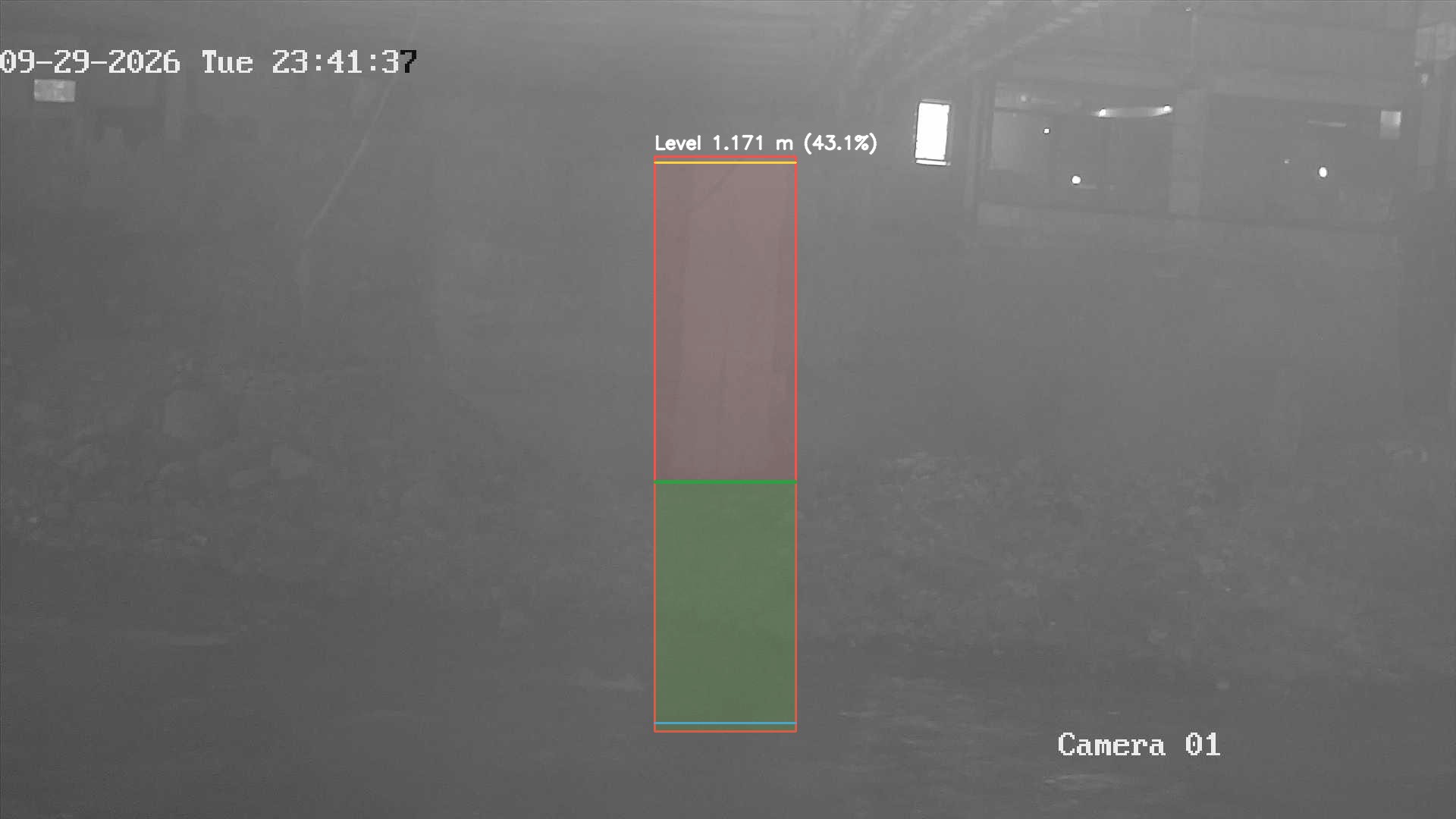 Latest frame with detected water level