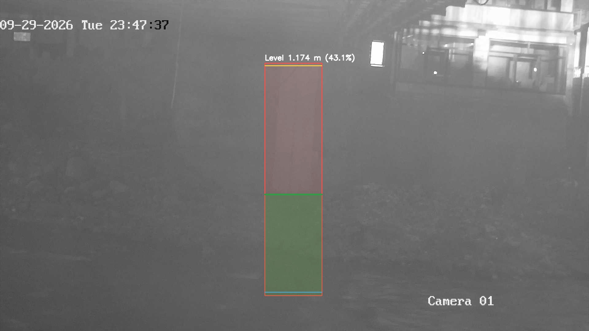 Latest frame with detected water level