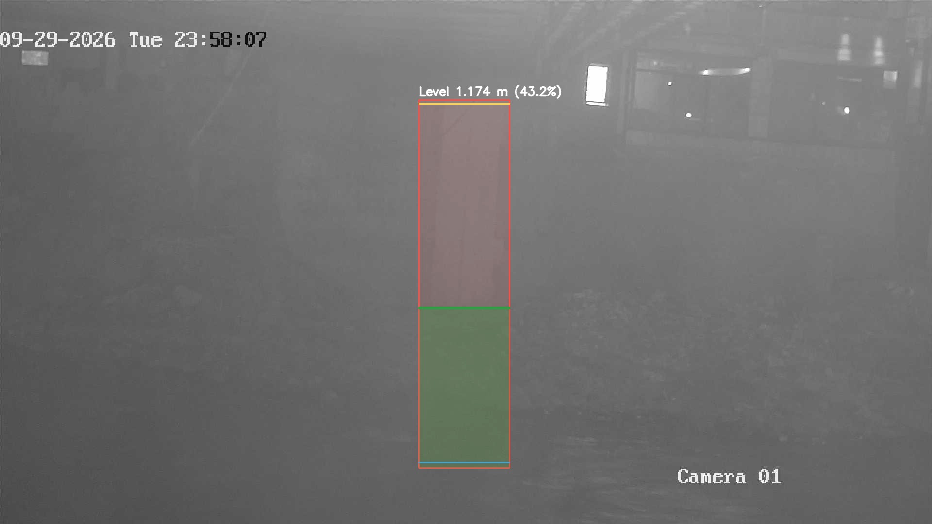 Latest frame with detected water level