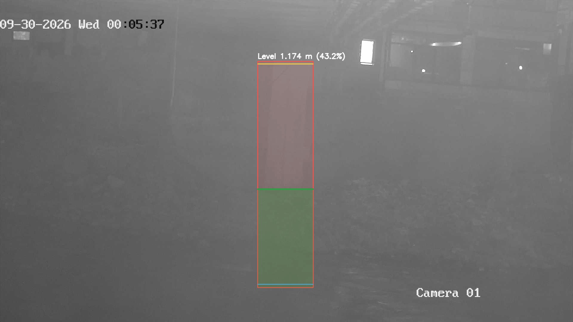 Latest frame with detected water level