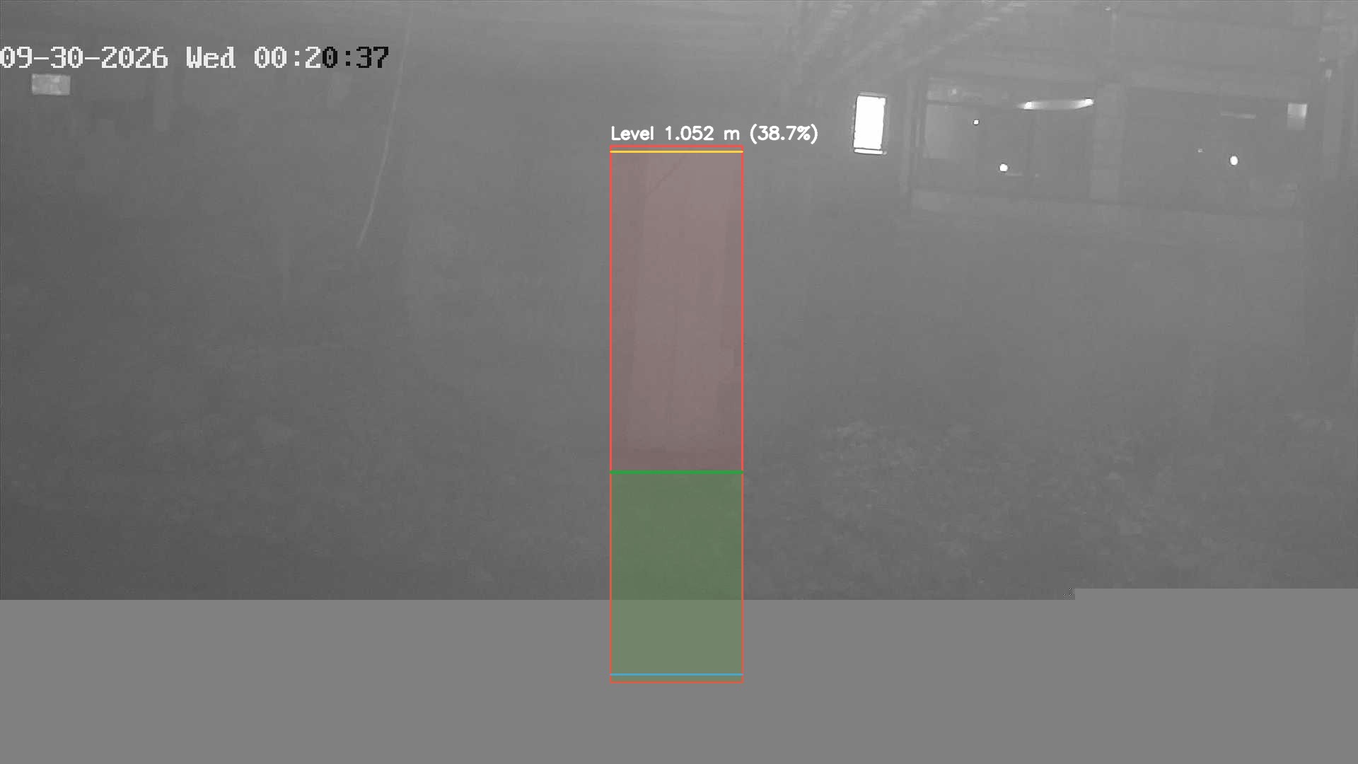 Latest frame with detected water level